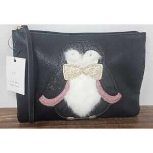 Lauren Conrad Grab and Go Faux Leather Wristlet Clutch Pouch Penguin NWT